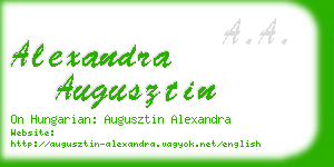 alexandra augusztin business card